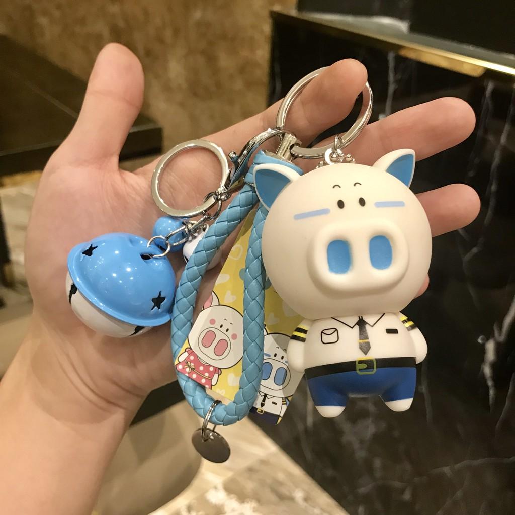 Móc khóa Heo Cloud Pig kèm dây và 3 chuông