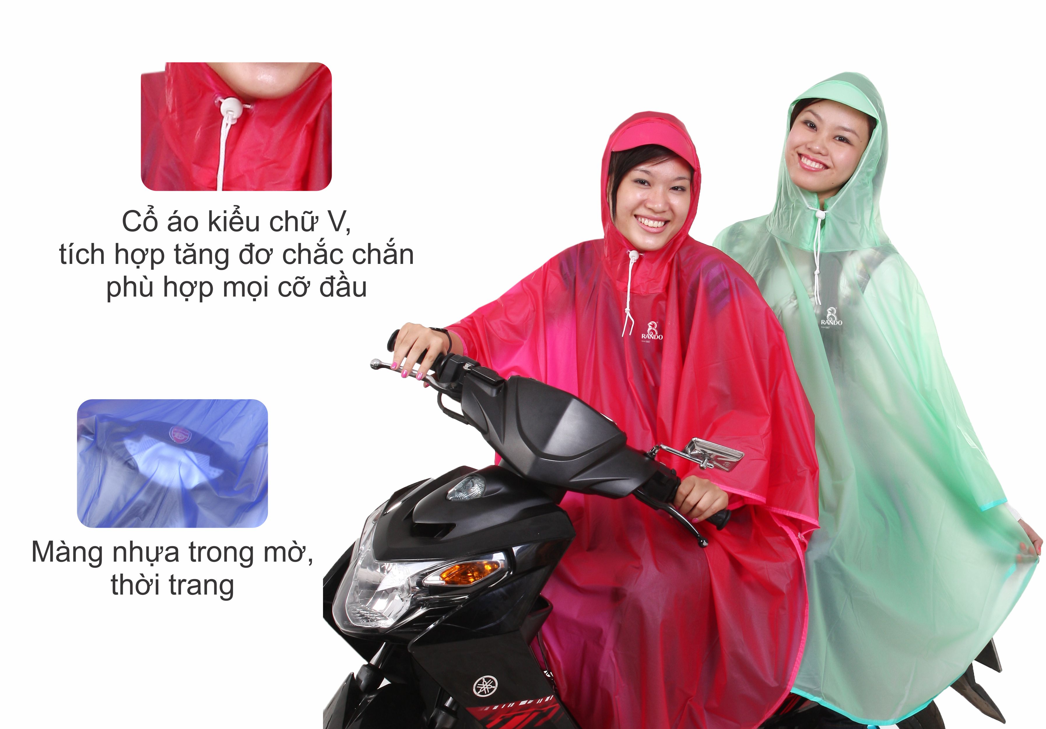 Áo mưa Rando Poncho Cánh Bướm trong màu free size giúp che chở cho người thân yêu của bạn