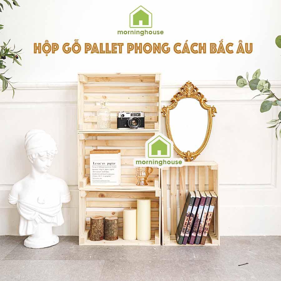 THÙNG GỖ PALLET TRANG TRÍ - Hộp pallet chữ nhật Morning House