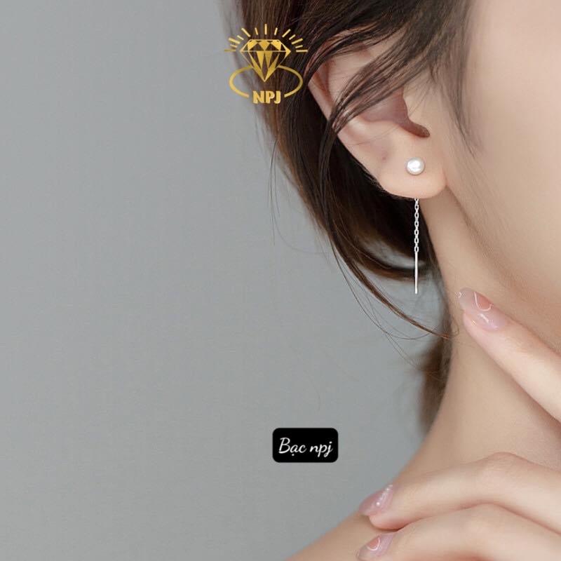 Bông tai Trai kiểu trẻ trung, hoa tai nữ Bạc Ta , giá siêu rẻ- Bạc npj