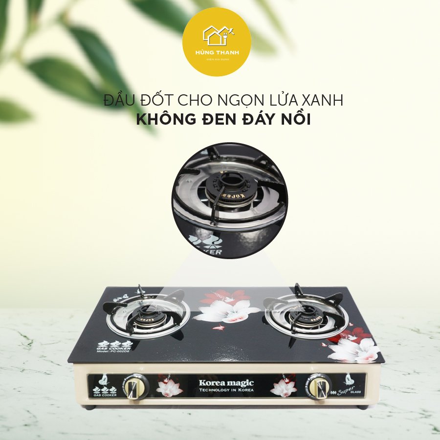 Bếp Gas Dương 2 lò Korea Magic PC-002D6 Tinh Tế , Sang Trọng Phù Hợp Với Mọi Gia Đình