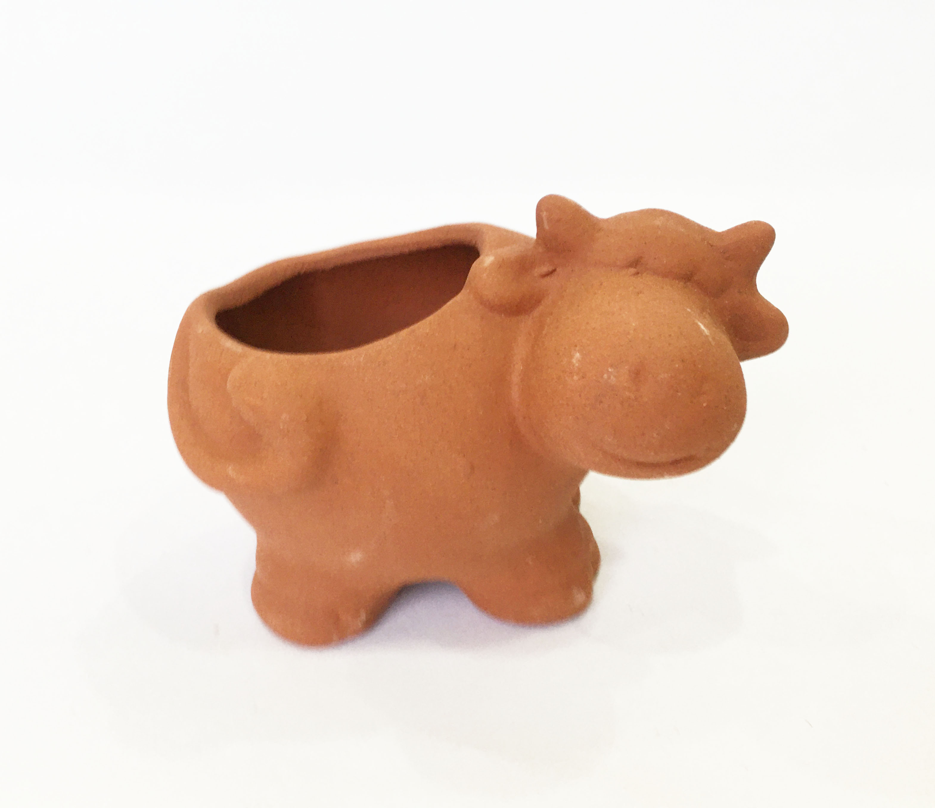 Chậu đất nung hình thú MINI - chậu bò và cừu có lỗ, xinh xắn, vintage làm chậu trồng bonsai, cây cảnh, sen đá, xương rồng
