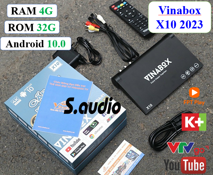 Android tivi box vinabox X10 ram 2G /4G rom 8G /16G mới xem truyền hình miễn phí | Hàng Chính hãng