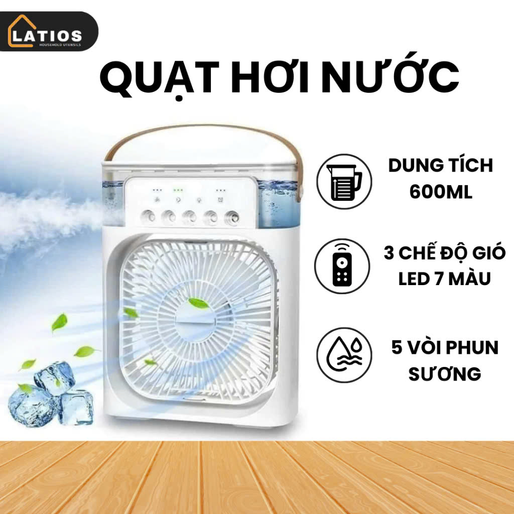 Quạt Phun Sươjng Điều Hòa Mini Cao Cấp (Loại Tốt) - Hàng Chất Lượng Cao, Mẫu Mới Siêu Bền với Đèn LED Tinh Tế, ĐÈN TRANG TRÍ