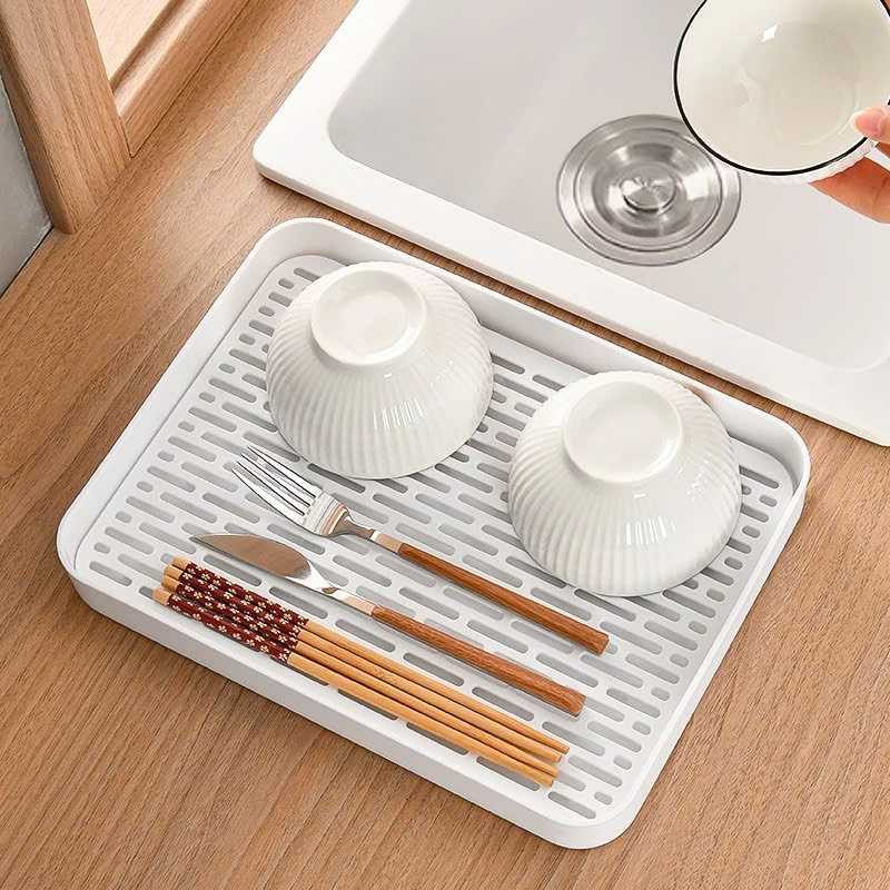 Khay Úp Ly Chén Màu Trắng Giá Úp Cốc Dày Đẹp Có Khay Nhựa Hứng Nước Khay Đựng Có Rổ Thoát Nước Siêu Mỏng Nhẹ Phù Hợp Trang Trí Décor Phòng Hiện Đại Sang Chảnh Và Tiện Dụng