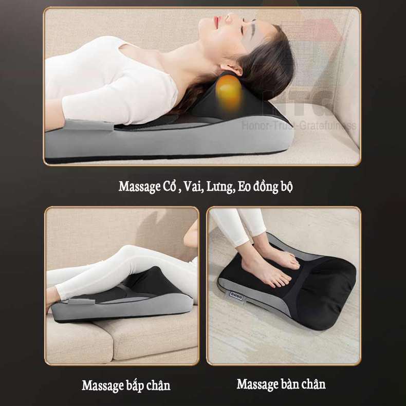 Đệm Massage Toàn Thân 918-7 Chế Độ Massage 3D, Tích Hợp Nhiệt Hồng Ngoại, 3 Cường Độ Xoa Bóp, 3 Mức Rung và Chườm Nóng, hàng chính hãng