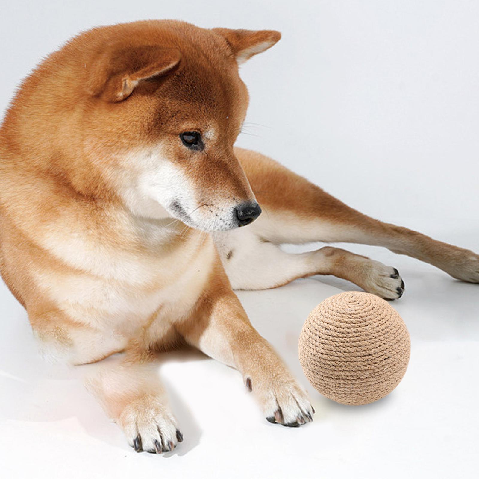 Cat Scratching Ball Sisal Rope Funny Wear Resistant Exercise Stable Grind Claw Cat Scratcher Ball Kitten Interactive Toy