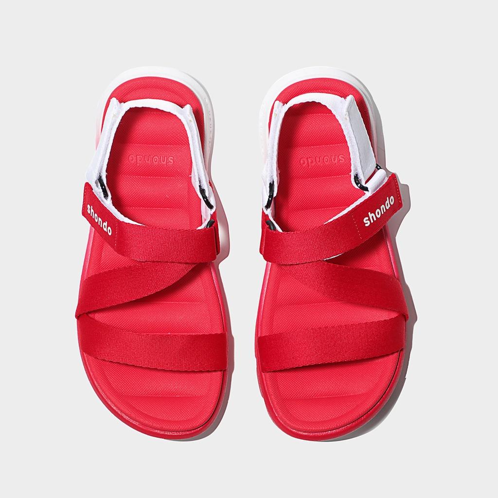 Sandal Nam Nữ Unisex Shondo F6 Sport Ombre Đế Đỏ Trắng F6S0660