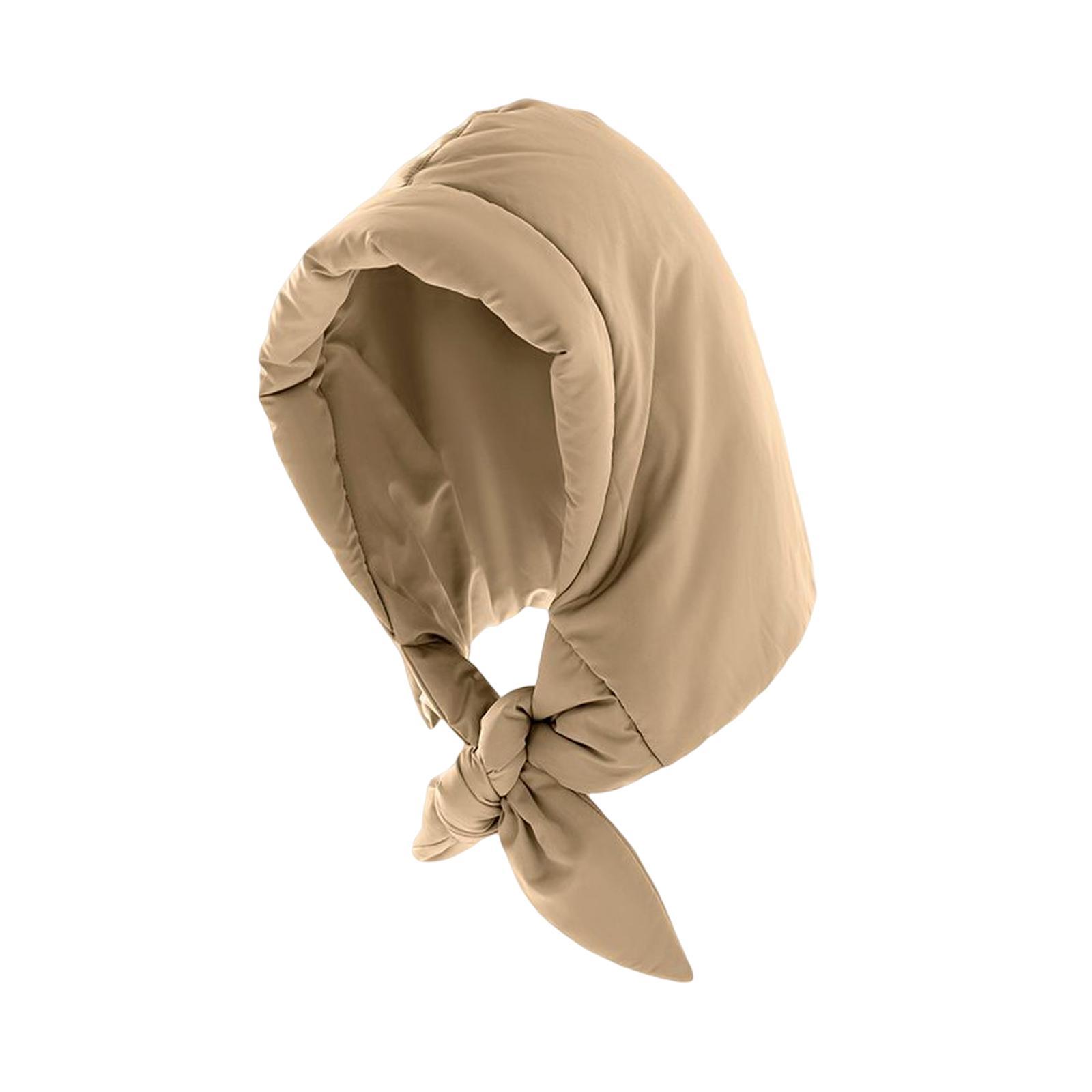 Women Quilted Headscarf Down Hat Windproof Neck Scarf Light and Warm Scarf