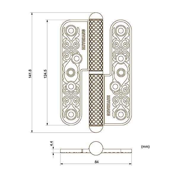 Bản lề cối Huy Hoàng đồng thau HC2901