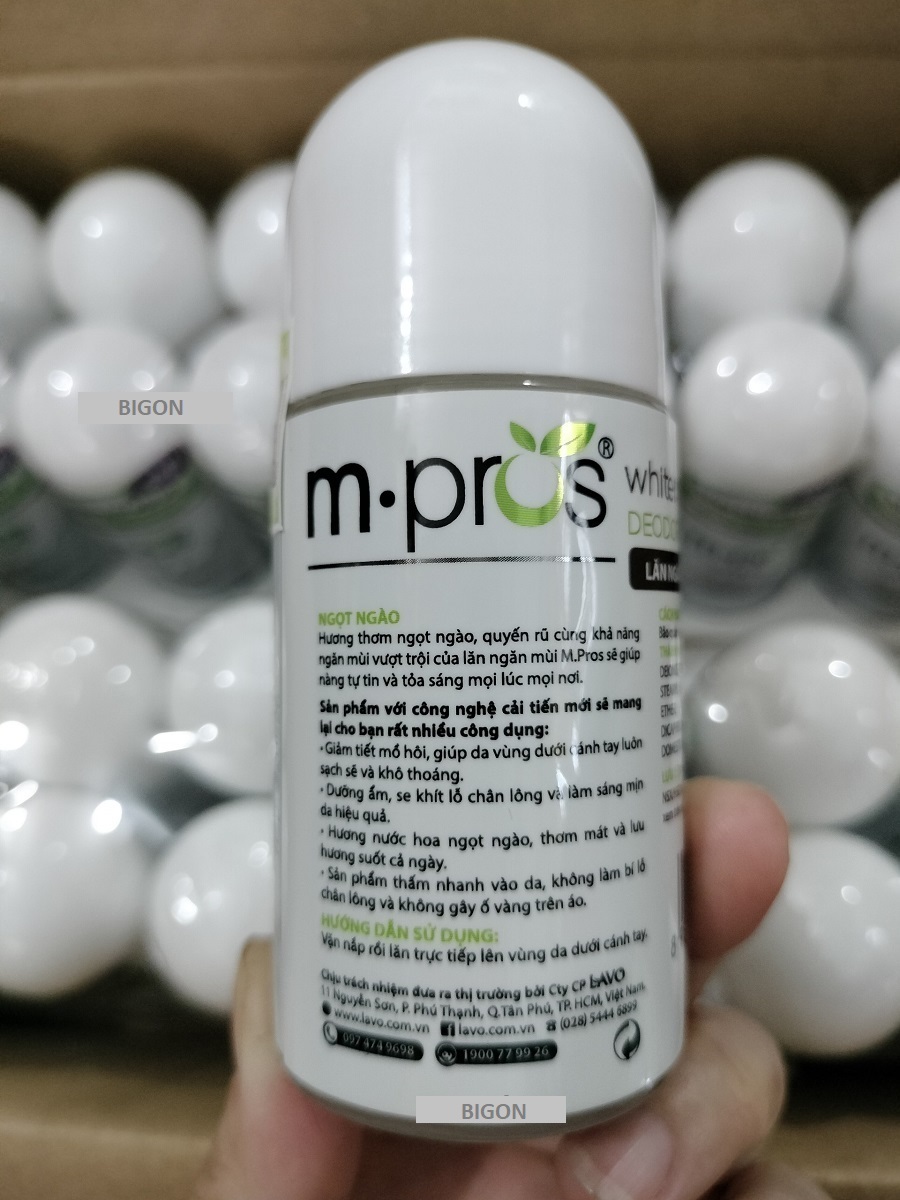 Lăn Khử Mùi M.Pros 60ml - Trắng Mịn - Ngọt Ngào - Khử Mùi Hiệu Quả