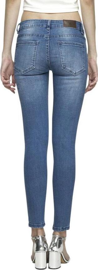 Quần jean nữ xanh biển AAA JEANS dáng skinny  lưng vừa