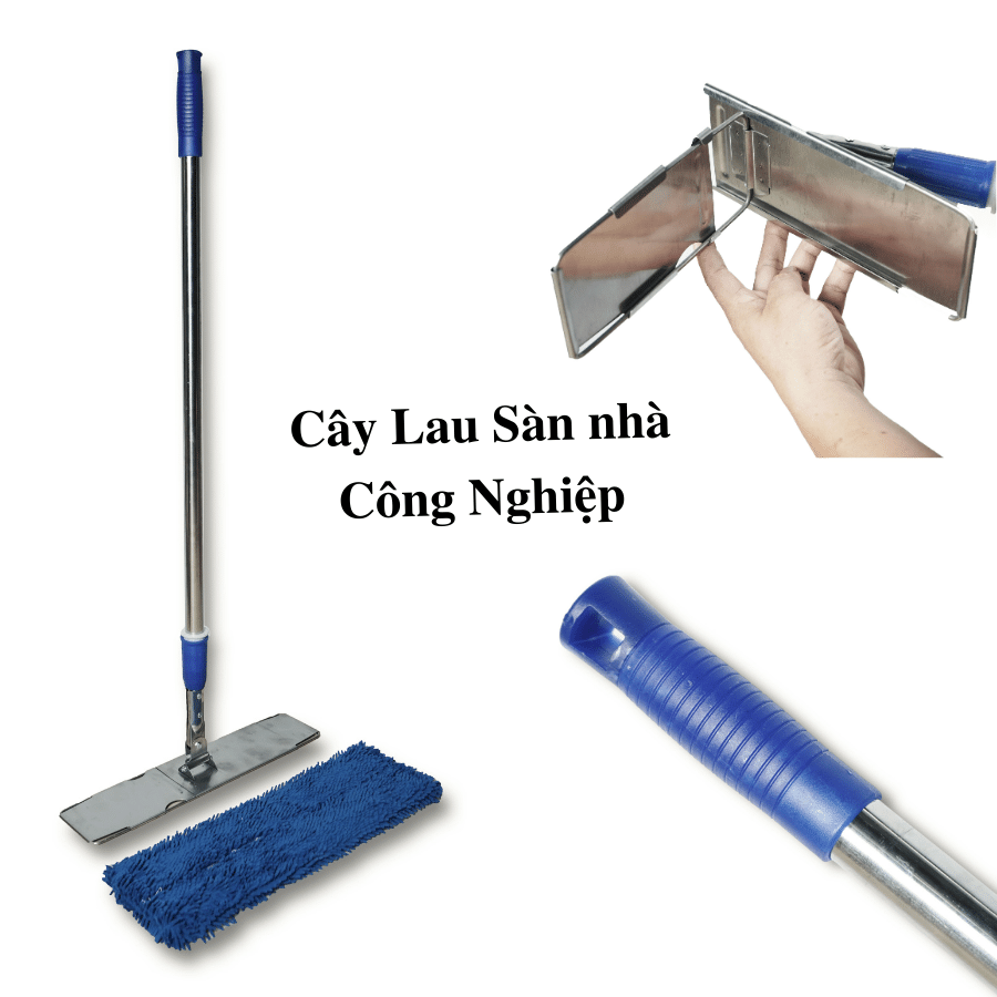 Cây lau nhà công nghiệp 60cm-Cây lau sàn bông san hô siêu sạch dùng cho trường học,bệnh viện,nhà hàng,khách sạn