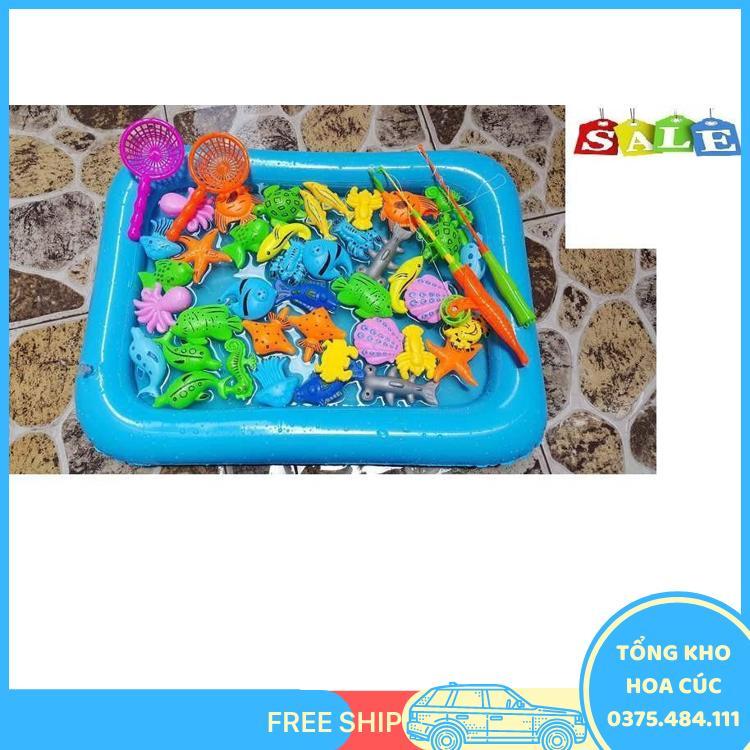 Bộ Đồ Chơi Câu Cá Kèm Bể Phao Và Bơm Tay Dành Cho Bé - Vận Chuyển Miễn Phí Toàn Quốc
