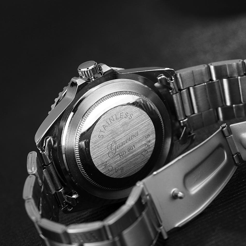 Đồng hồ nam dây kim loại Gonewa đồng hồ toạ độ có lịch Vỏ Bạc