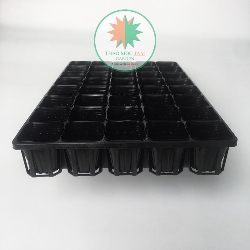 Combo 10 Bộ Khay 40 lỗ + 400 Chậu ươm 7.5 chuẩn Nhật - Khay ươm cây con, cây giống làm vườn