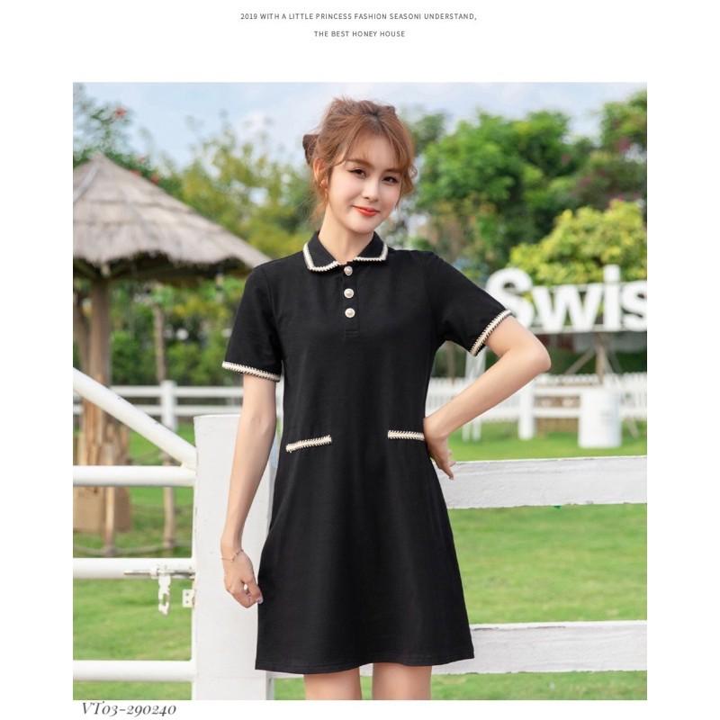 VT03 Váy polo quảng châu màu đen cho con ti
