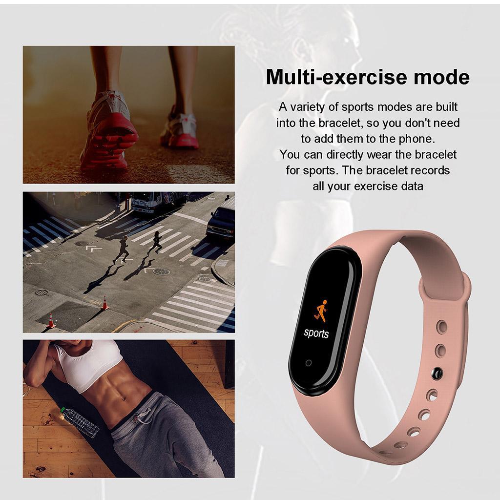 M4 Bluetooth Smart Watch Heart Rate & Blood Pressure Monitor Tracker Pink