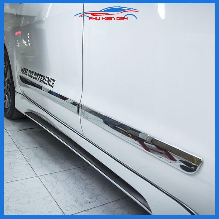 Bộ ốp nẹp sườn, nẹp hông xe ô tô Avanza 2022-2023 mẫu Inox trang trí bảo vệ cửa xe hơi