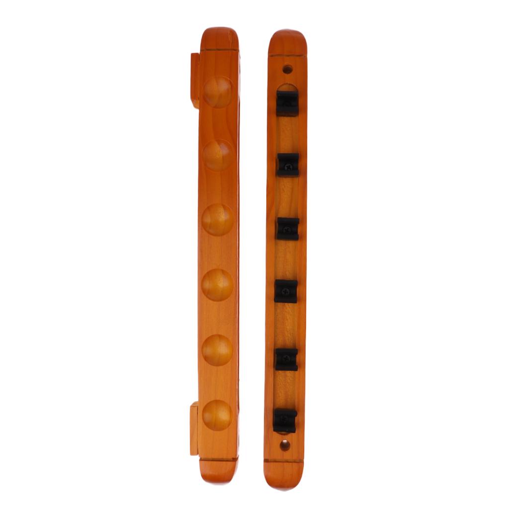Bi da bằng gỗ / Bi-a Giá treo tường Treo 6 giá đỡ gậy Cue
