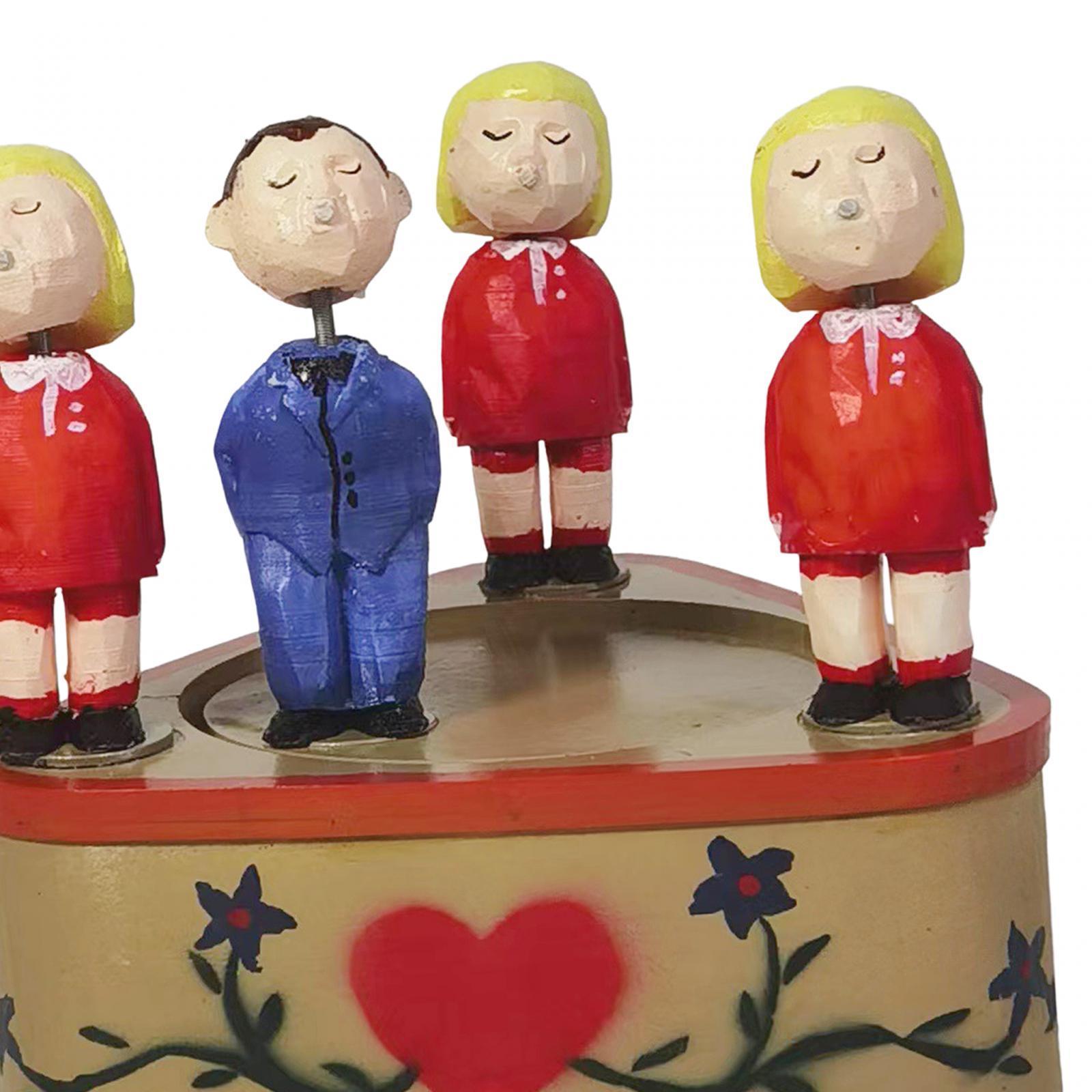 Kissing Couple Doll Music Box Creative Music Mechanism Rotating Statue for Birthday Gifts Boys