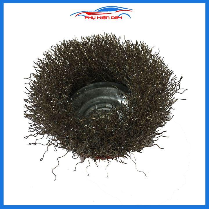 Bát mài, đánh gỉ sắt thép đế đỏ ren M10 đường kính 7cm