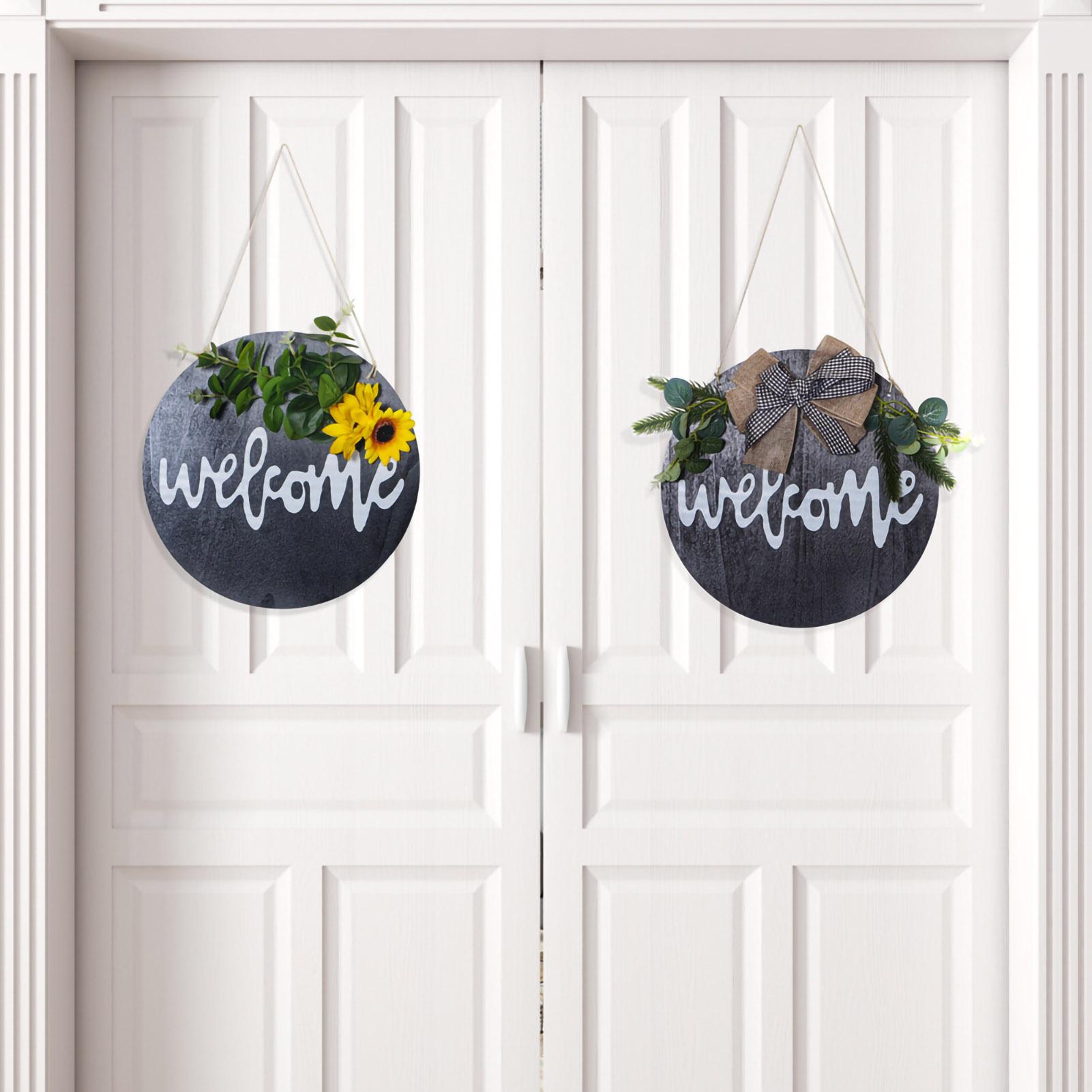 Bảng treo trang trí chữ Welcome chào mừng cho cửa hàng, bằng gỗ