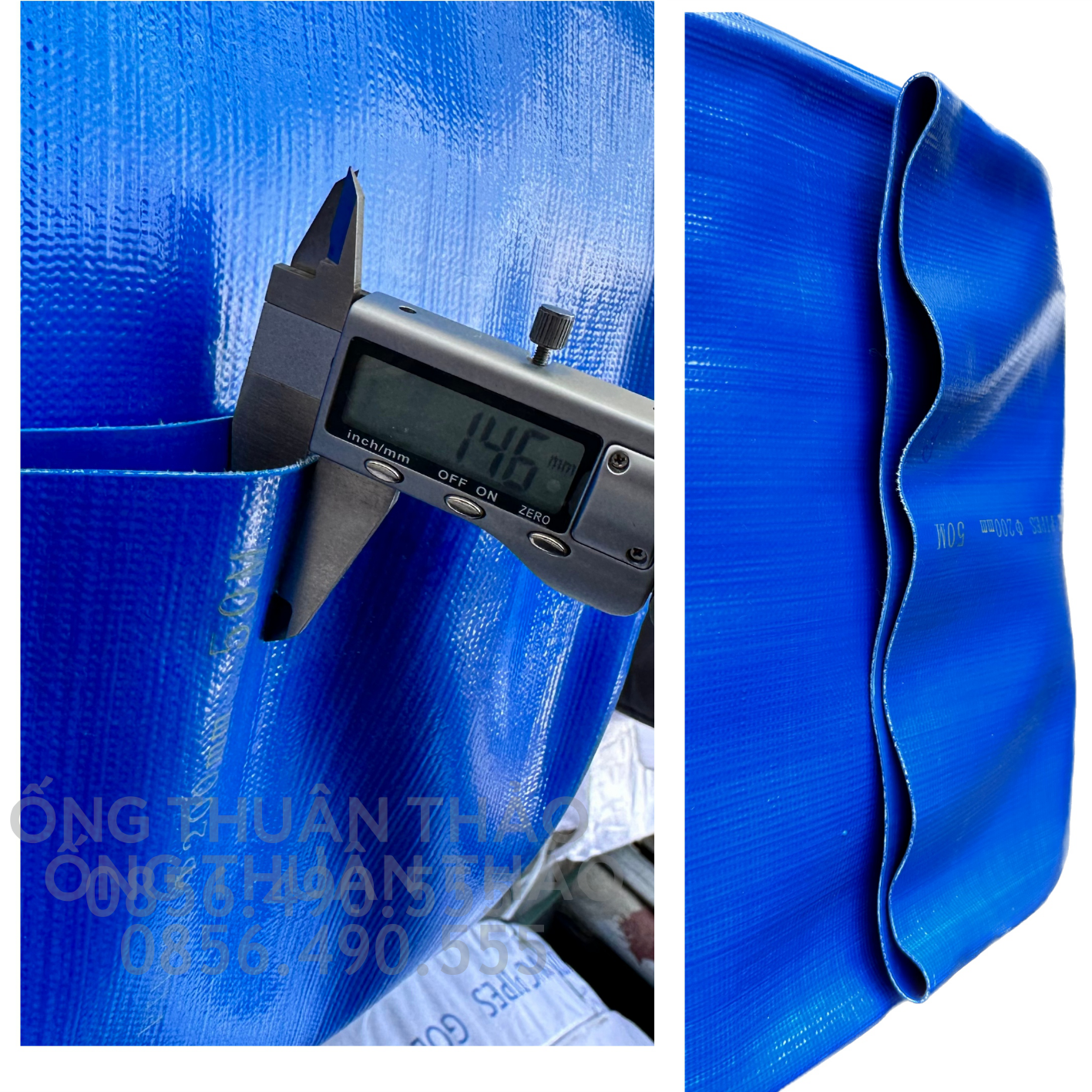 ỐNG BẠT CỐT DÙ PHI 200MM XANH DƯƠNG CUỘN 20 MÉT- ỐNG BẠT NƯỚC ỐNG THUẬN THẢO