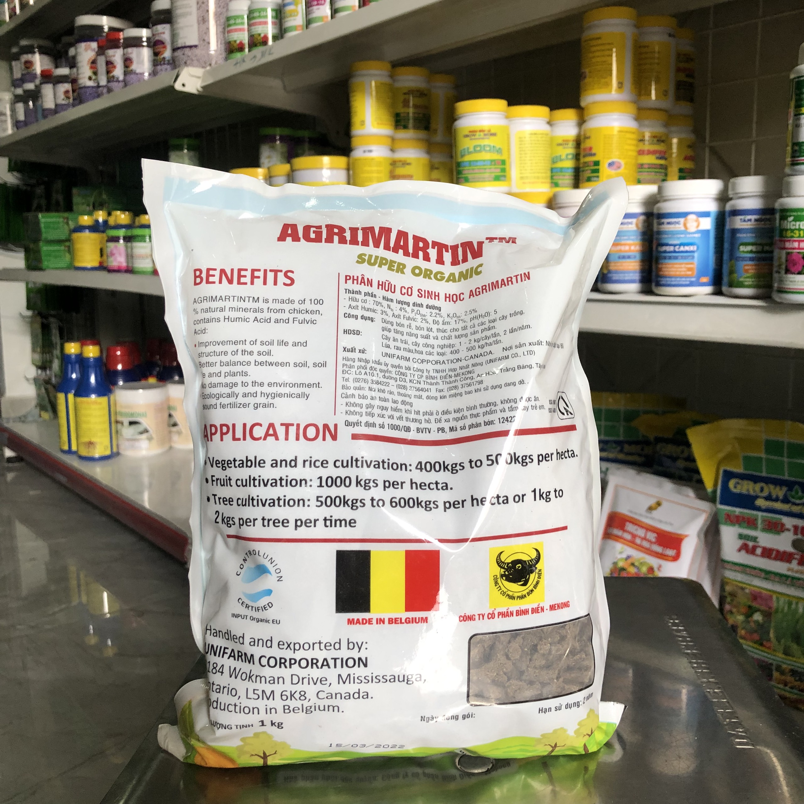 PHÂN HỮU CƠ VIÊN NÉN CAO CẤP - AGRIMARTIN LOẠI 1KG