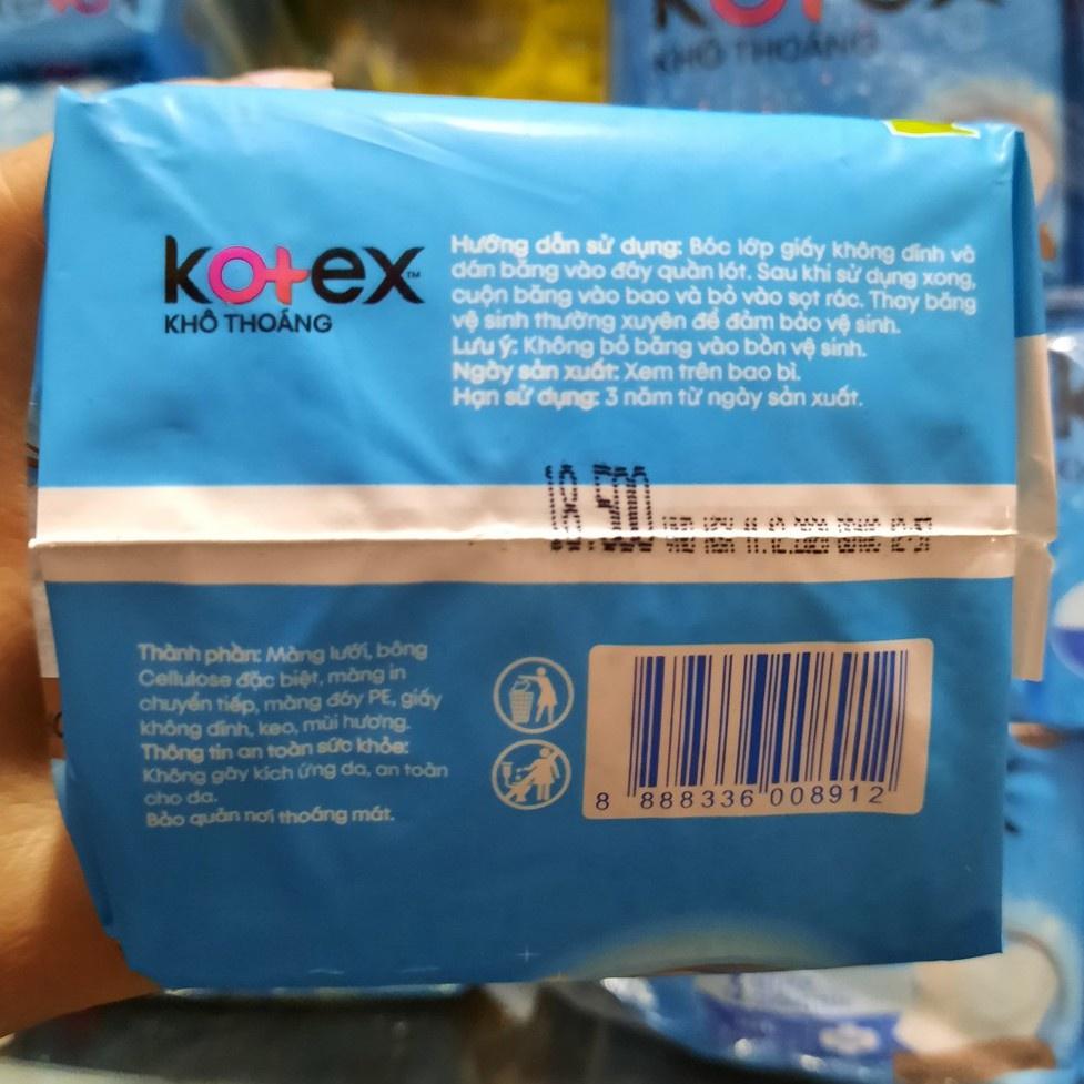 Combo 4 Gói Băng Vệ Sinh Kotex Khô Thoáng 23cm Dày Không Cánh 8 Miếng X4