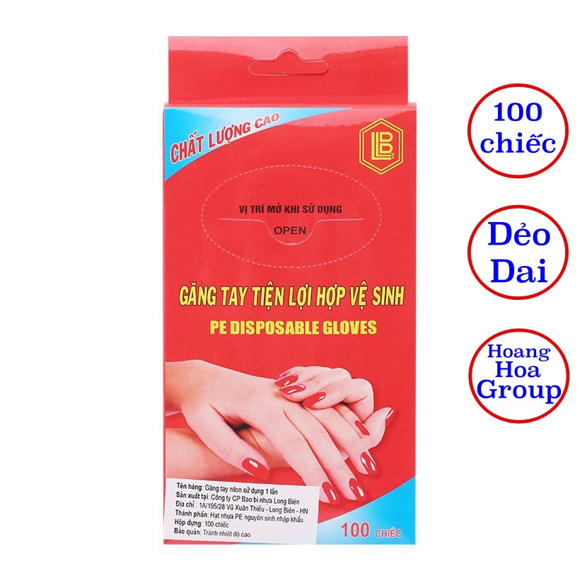 Găng tay nilon nhà bếp hộp 100 cái dùng 1 lần