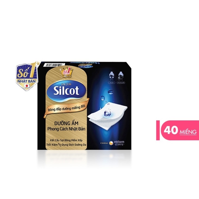 Combo 1 Hộp bông trang điểm (Bông tẩy trang) Silcot miếng đôi 40 miếng/hộp và 1 Hộp bông trang điểm (Bông tẩy trang) Silcot 82 miếng/hộp