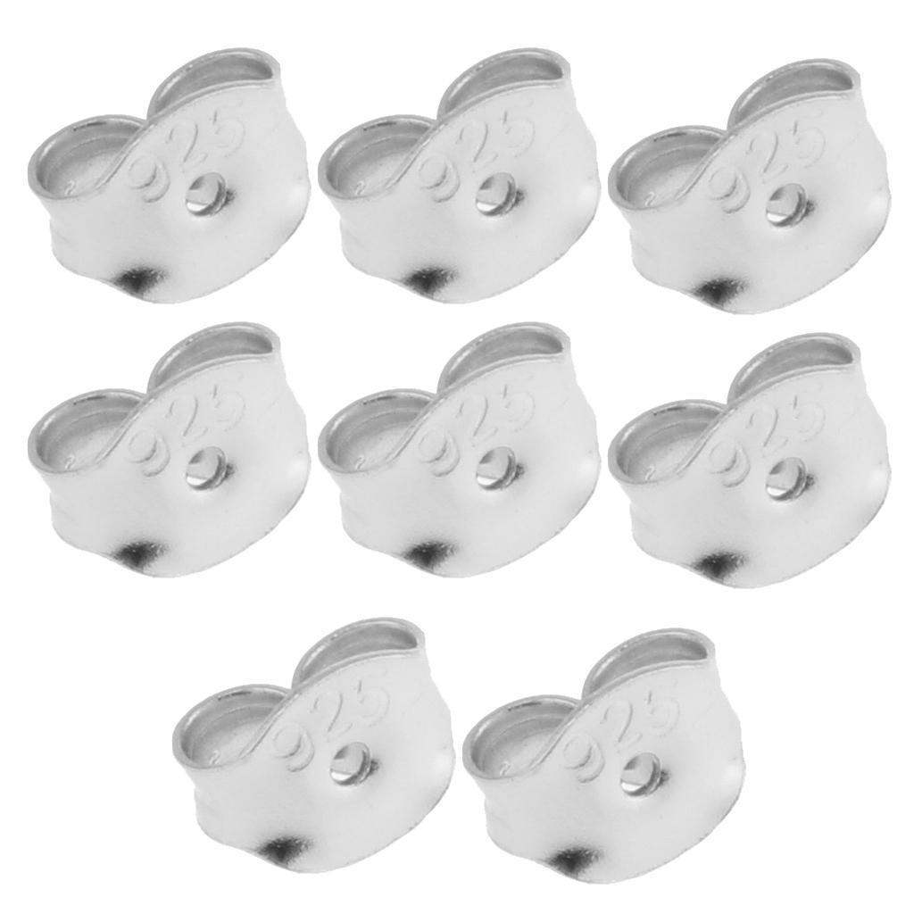 16Pcs 925 Sterling Ball Earring Stud Posts And Backs Jewelry Findings Making