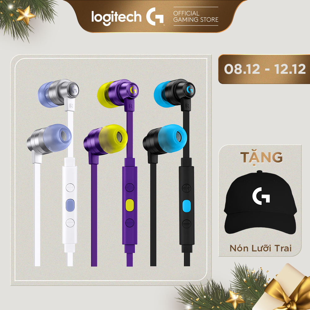 Tai nghe game in-ear Logitech G333 - màn loa động kép Dual Driver, độ bền cao, 3.5mm Aux, Mic và điều khiển trên dây -Hàng Chính Hãng