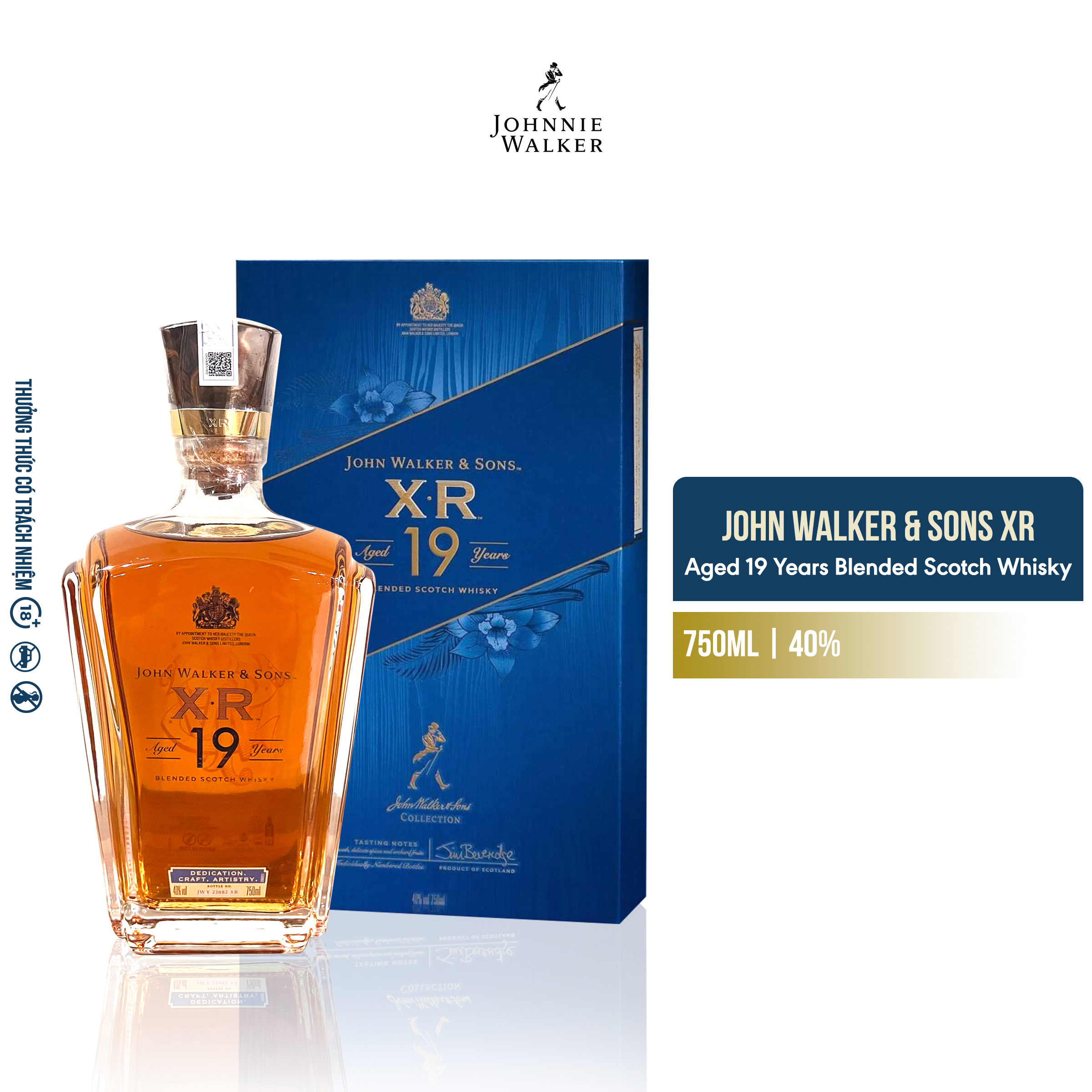 Rượu John Walker & Sons XR Aged 19 Years Blended Scotch Whisky 40% 750ml