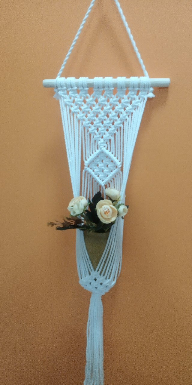 Dây treo trang trí chậu cây cảnh lo hoa macrame handmade m03