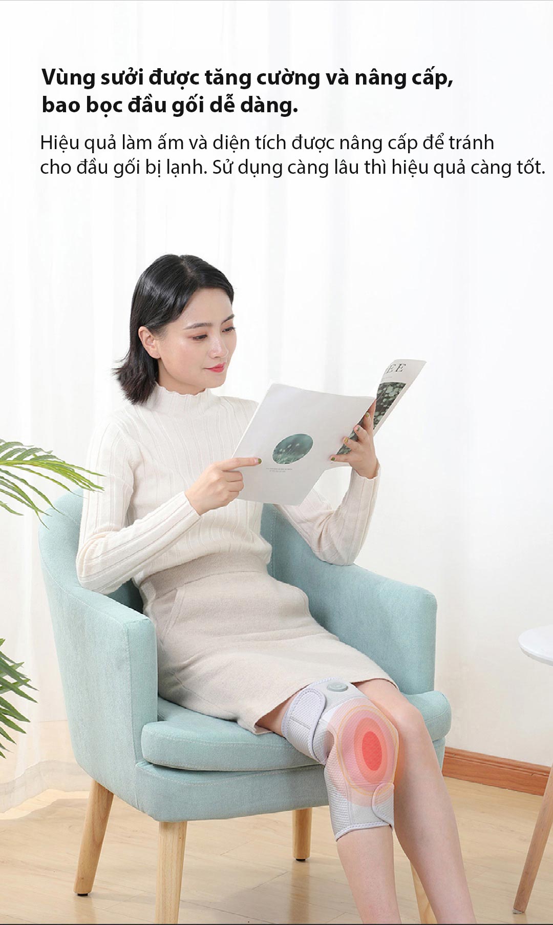 Đai massage nhiệt hồng ngoại khớp gối PMA G10 Hàng Chính Hãng