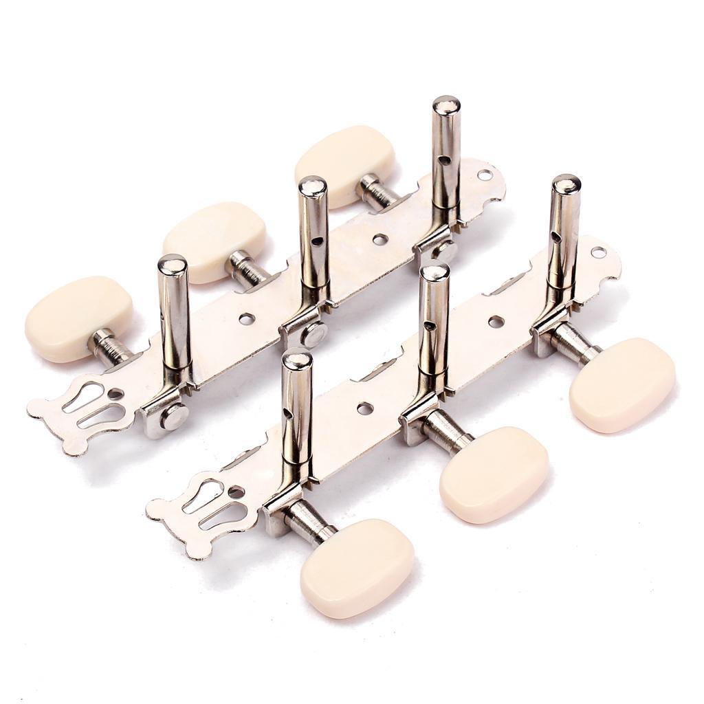 A Set Classical Guitar Tuner Tuning Keys Pegs White Machine Heads