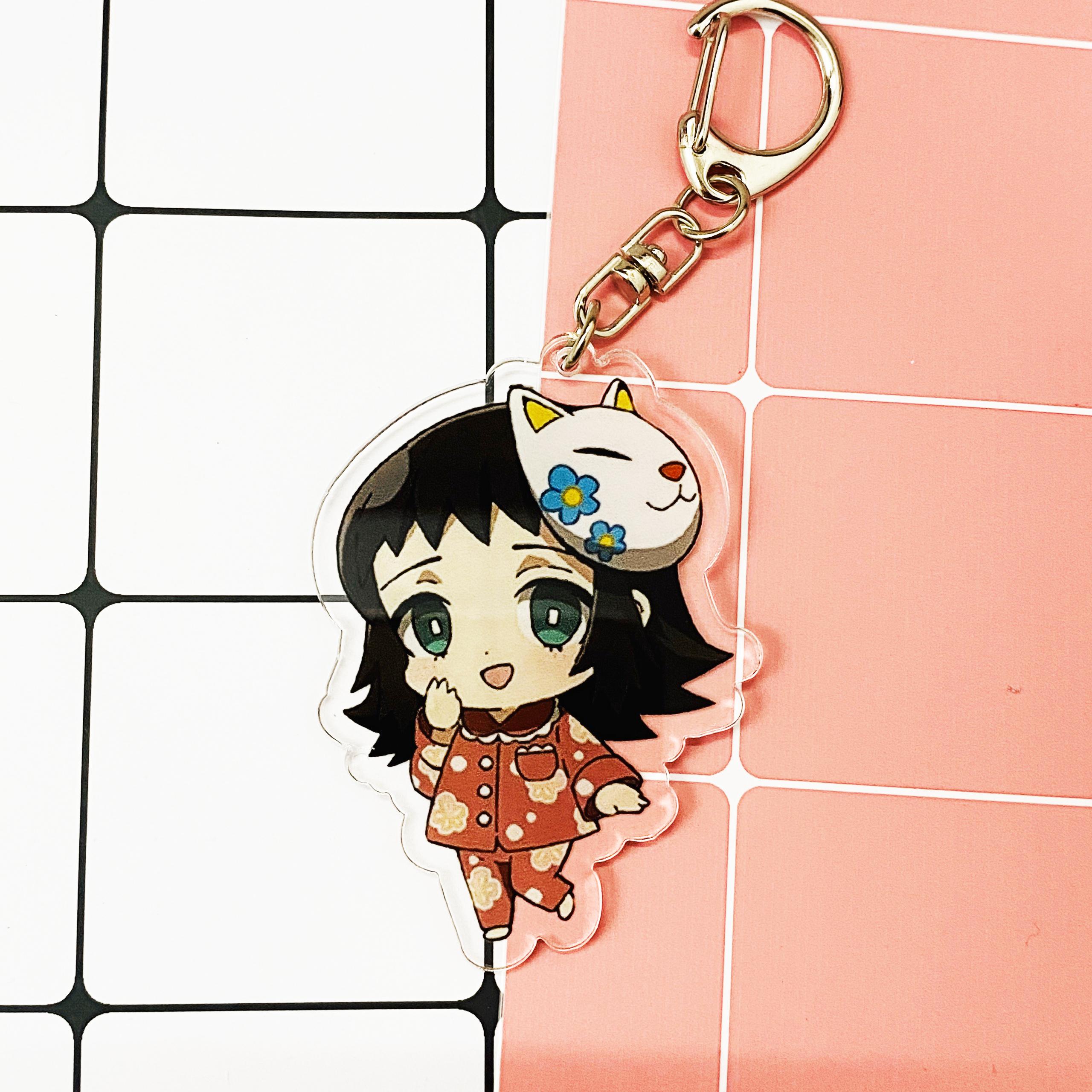 ( Mica trong acrylic ) Móc khóa Kimetsu no Yaiba Thanh gươm diệt quỷ ver mặc đồ ngủ anime chibi