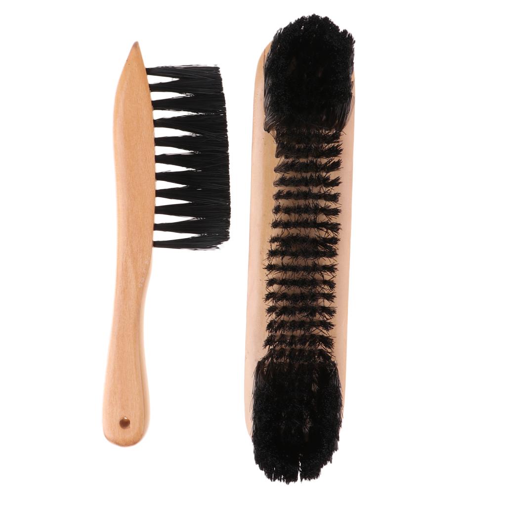 2pcs Billiards 9'' PVC Pool Table And Rail Brush Cleaner Solid Wooden Handle