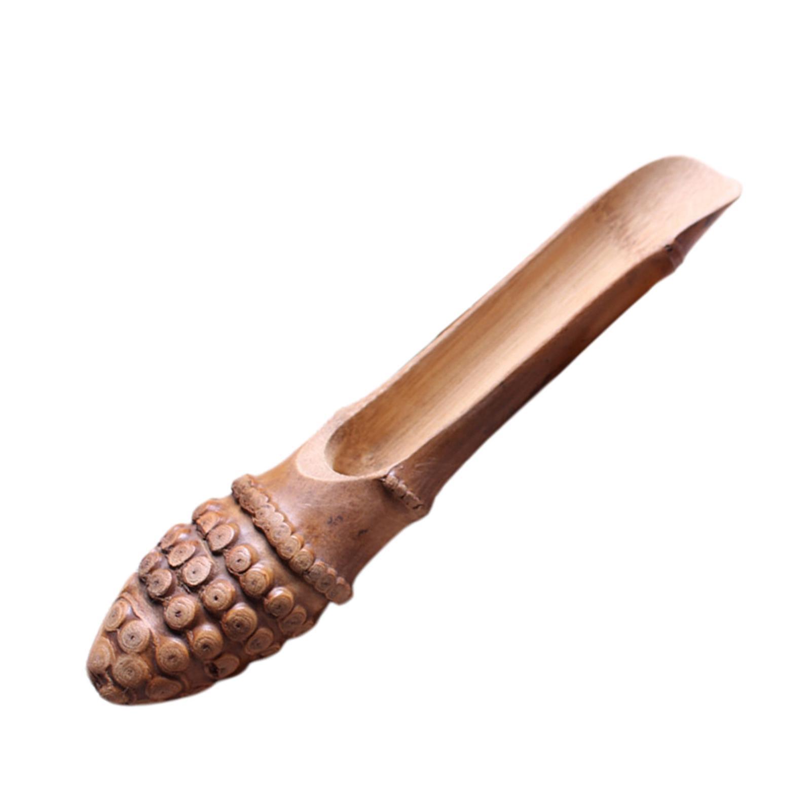 Bamboo Tea Scooper Durable Engraved Scooper Spade for Kitchen Teahouse Salt