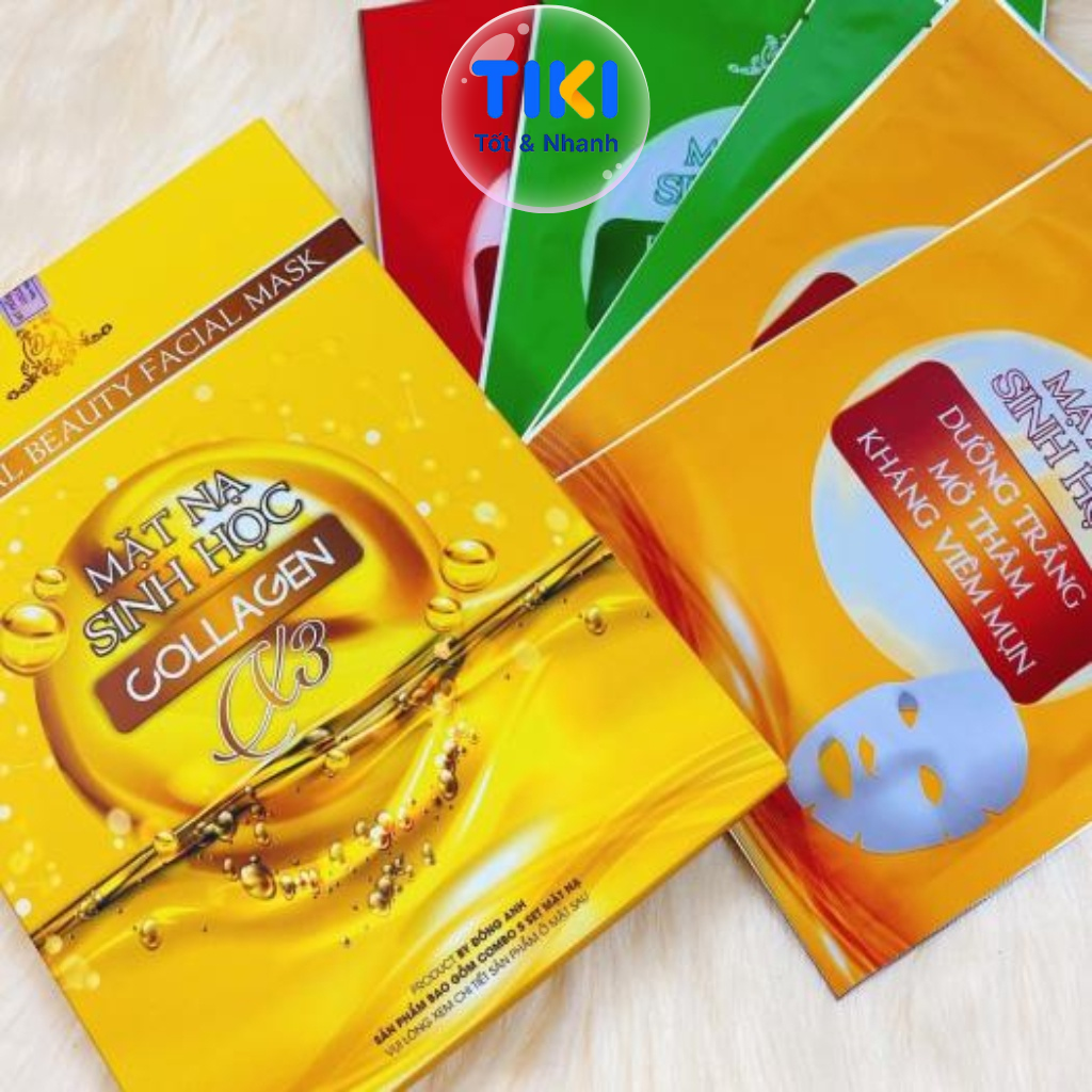 Mặt Nạ Sinh Học Collagen X3 Mặt Nạ Cấp Ẩm Dưỡng Da Căng Bóng Mỹ Phẩm Đông Anh Chính Hãng Hộp 5 Miếng