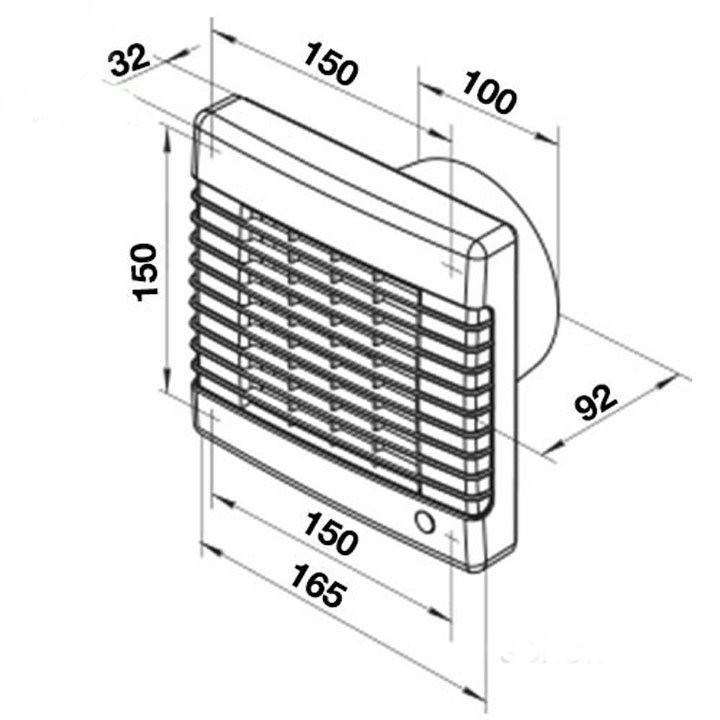 Quạt Hút Mùi Gắn Tường Vents 100 M1 Turbo Quạt Nhựa-Không Tiếng Ồn- Hàng Chính Hãng