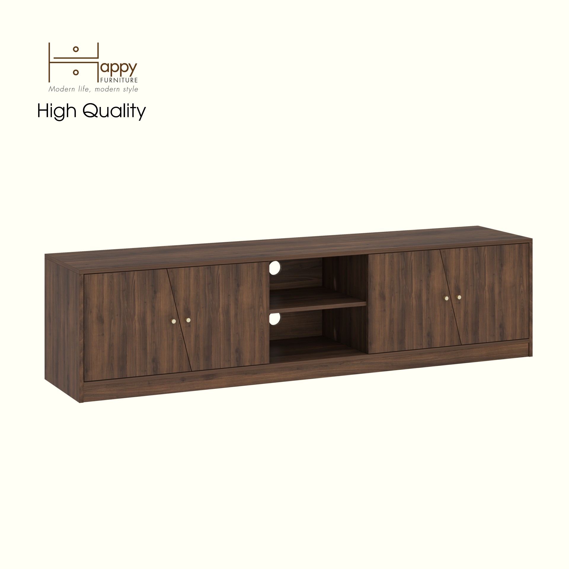 HAPPY FURNITURE , Kệ TV 4 cửa mở - DALEY , KTV_102 , 200cm x 45cm x 50cm DxRxC