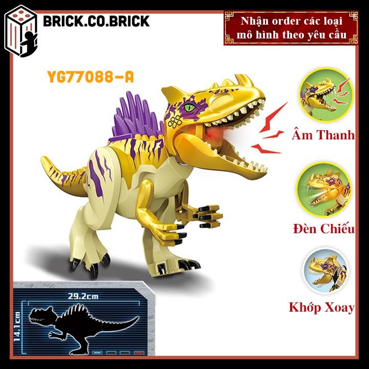 Mô hình Đồ chơi lắp ráp  Khủng long Dinosaurs Park Tyrannosau T Rex Jurassic YG77088 (Có Đèn + Tiếng)