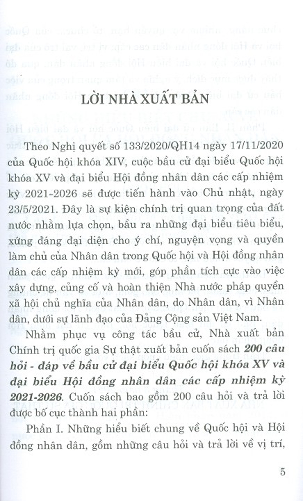 200 Câu Hỏi - Đáp Về Bầu Cử Đại Biểu Quốc Hội Khóa XV Và Đại Biểu Hội Đồng Nhân Dân Các Cấp Nhiệm Kỳ 2021-2026