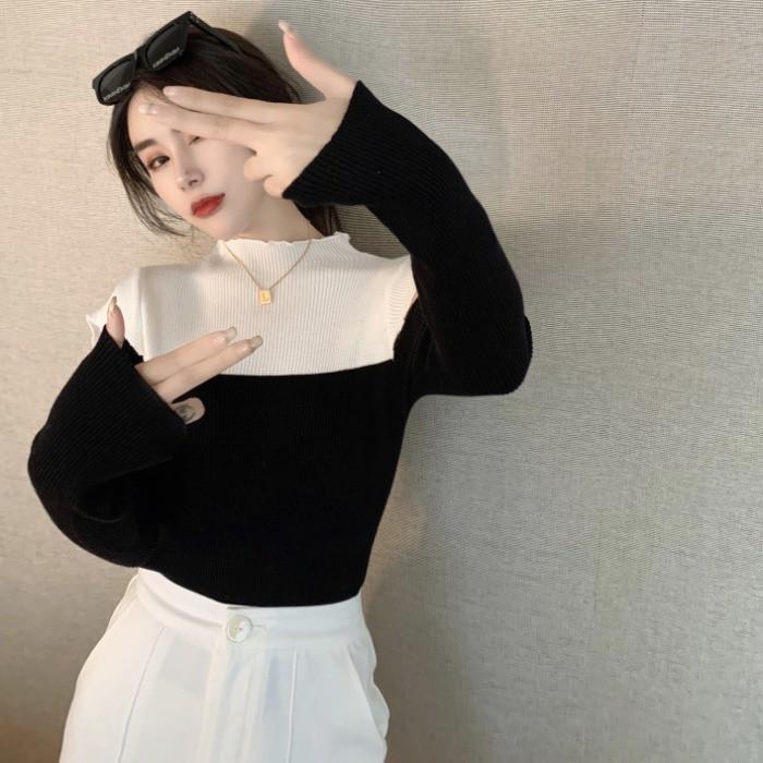 ÁO LEN CÁCH ĐIỆU PHỐI MÀU ĐỘC - LẠ - CÁ TÍNH ULZZANG -