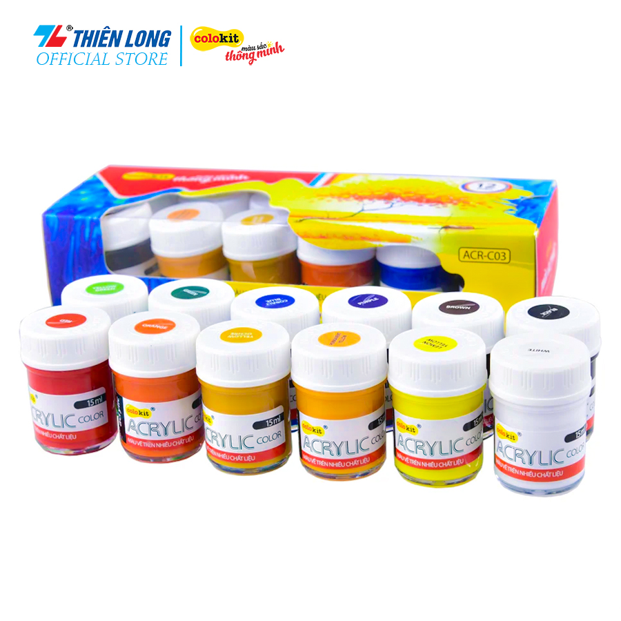 Hộp 12 Màu acrylic Thiên Long Colokit ACR-C03