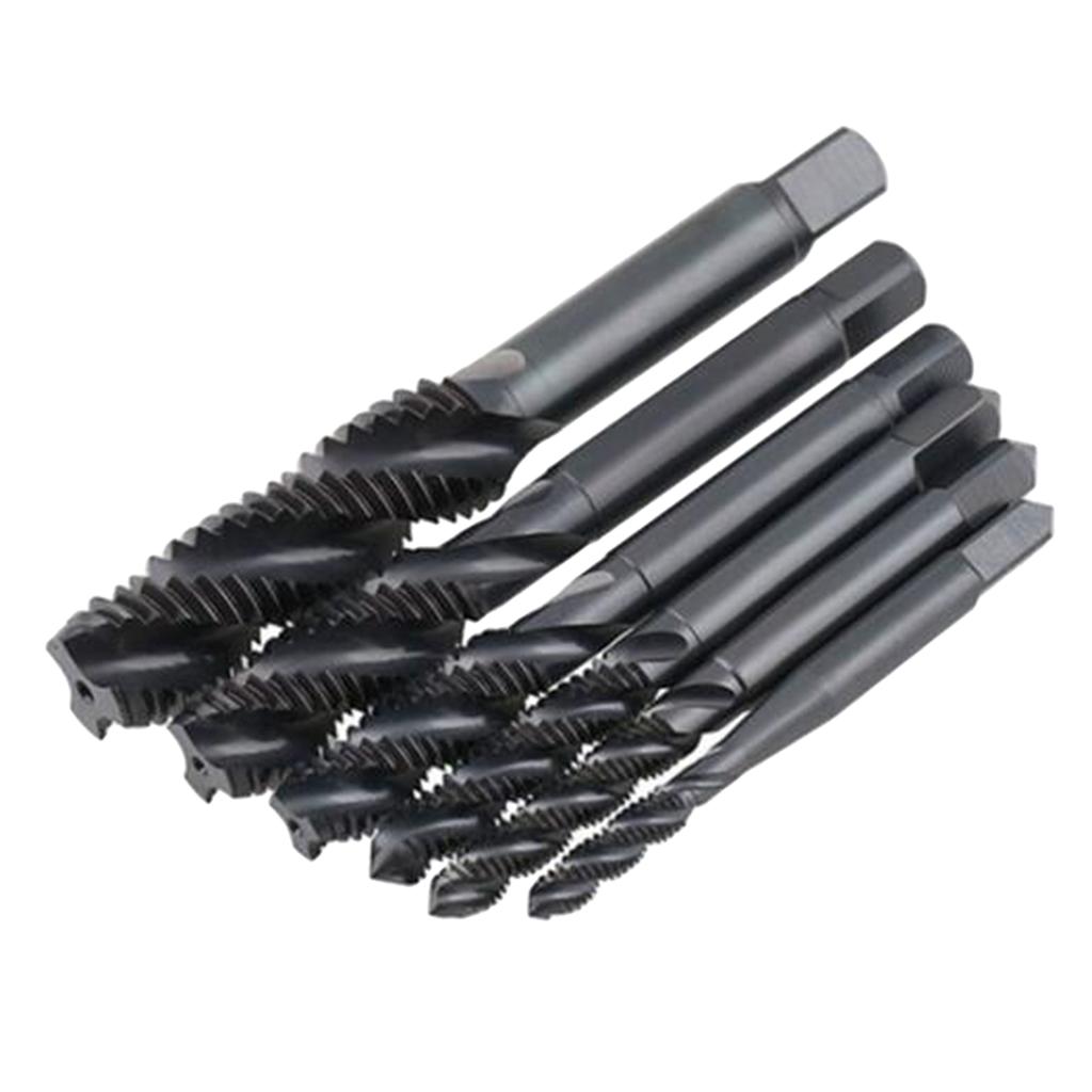 Woodworking Hole Bit HSS Screw Hand Tap Spiral Screw Thread Drill Bit - 5pcs