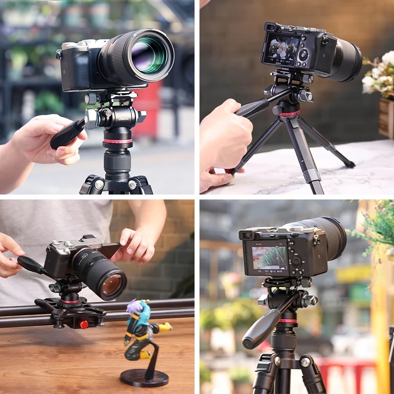 Đầu Xoay Cho Chân Máy Chụp Ảnh Ulanzi U-190 Bằng Hợp Kim Nhôm 1/4 Pan Tilt Tripod Head - Hàng Chính Hãng